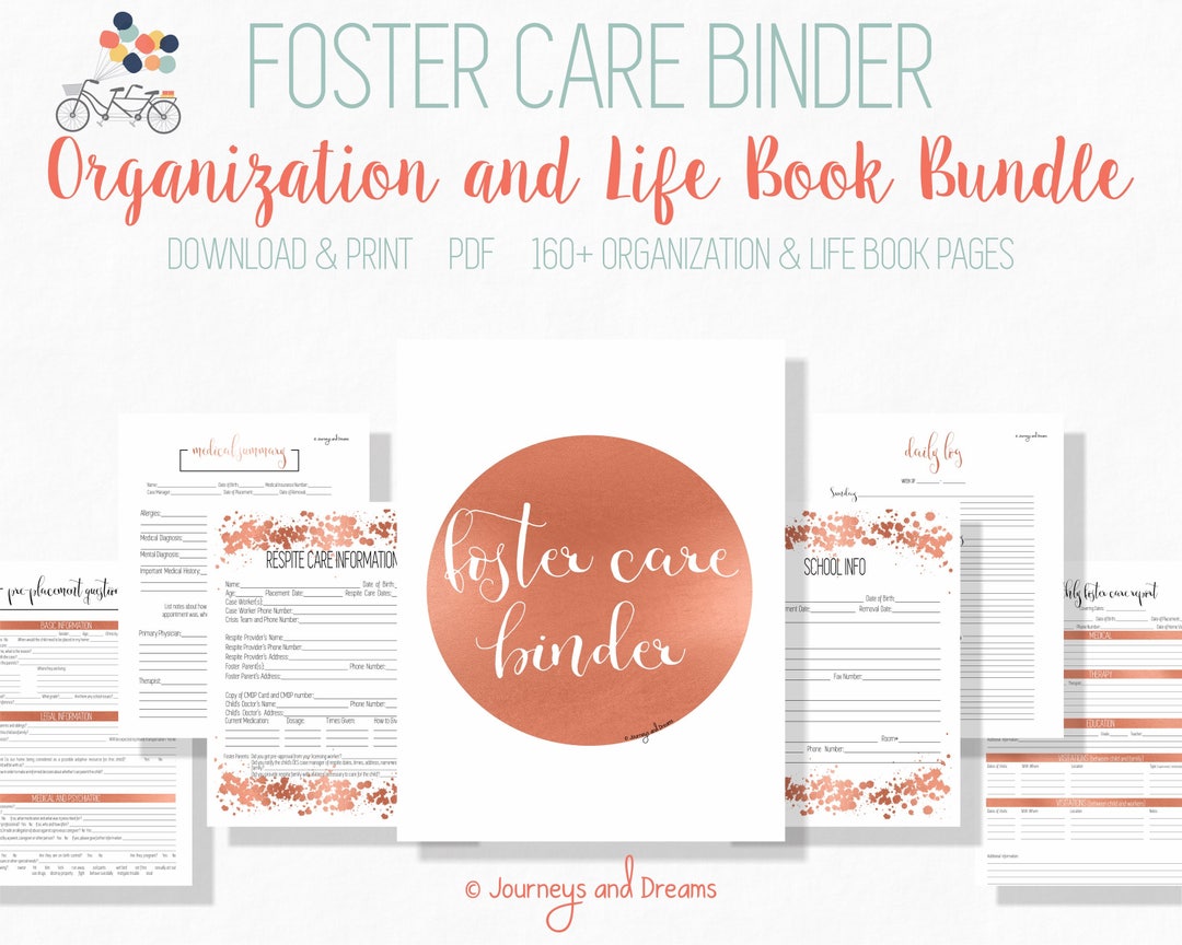 Foster Care Binder Bundle . 160+ Pages! . 8.5x11 . PRINTABLE . DIGITAL ...