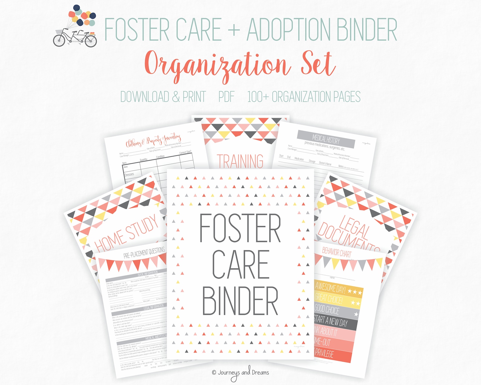 Foster Care / Adoption Organization Binder . 100 Pages . 8.5 X 11 in ...