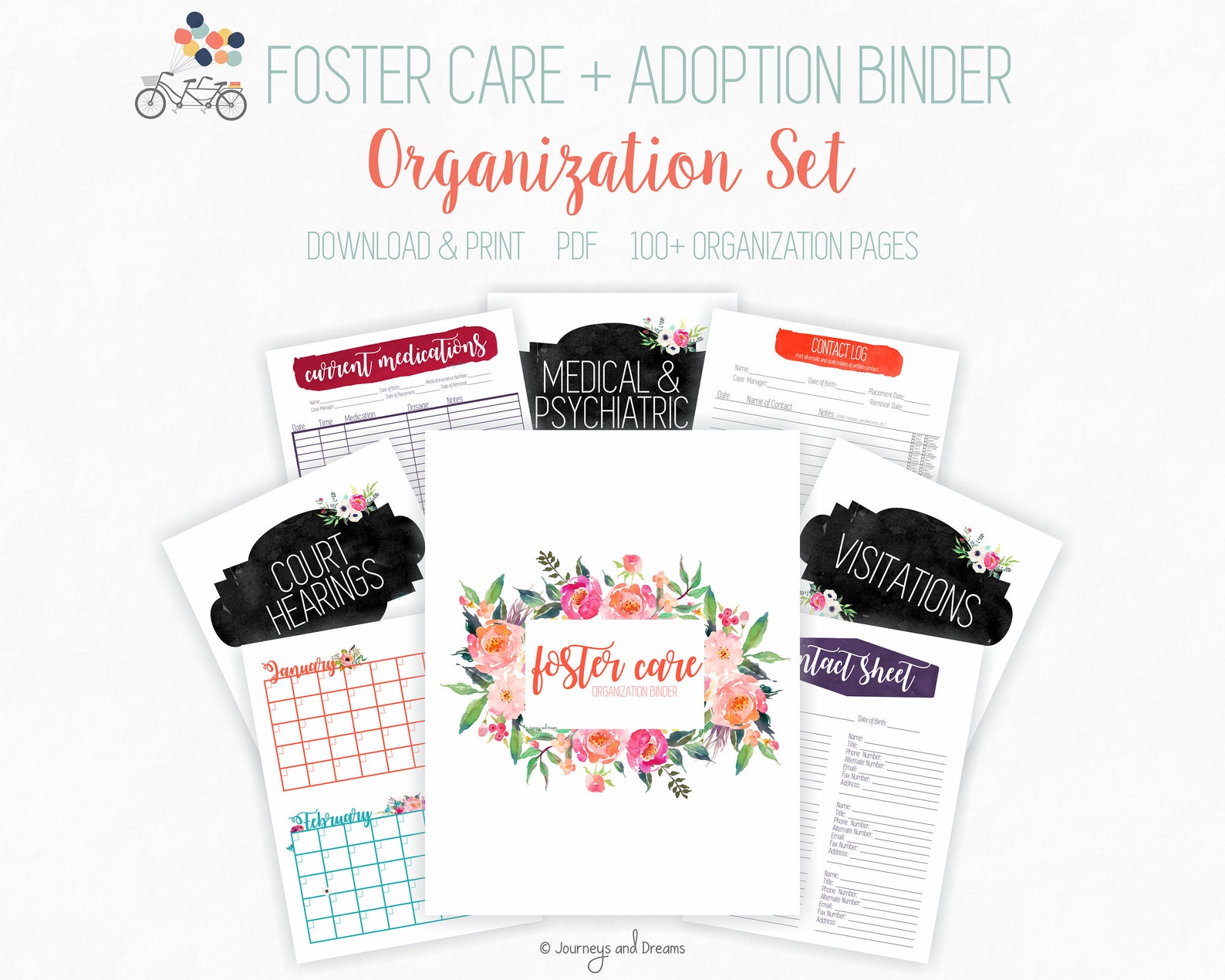 Foster Care / Adoption Organization Binder . 100+ Pages! . 8.5 X 11 in ...
