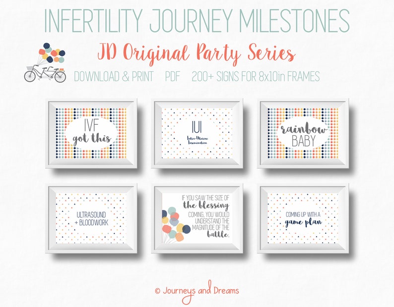 IVF / In-Virto / IUI / ART / Pregnancy Signs . 200 Signs . 8x10 . Photo Prop . Printable . Digital Download . Original Party Series image 5