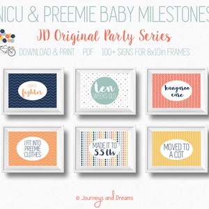 NICU, Preemie, Foster/adoptive Baby Milestone Signs . 100+ Signs . 8x10 ...