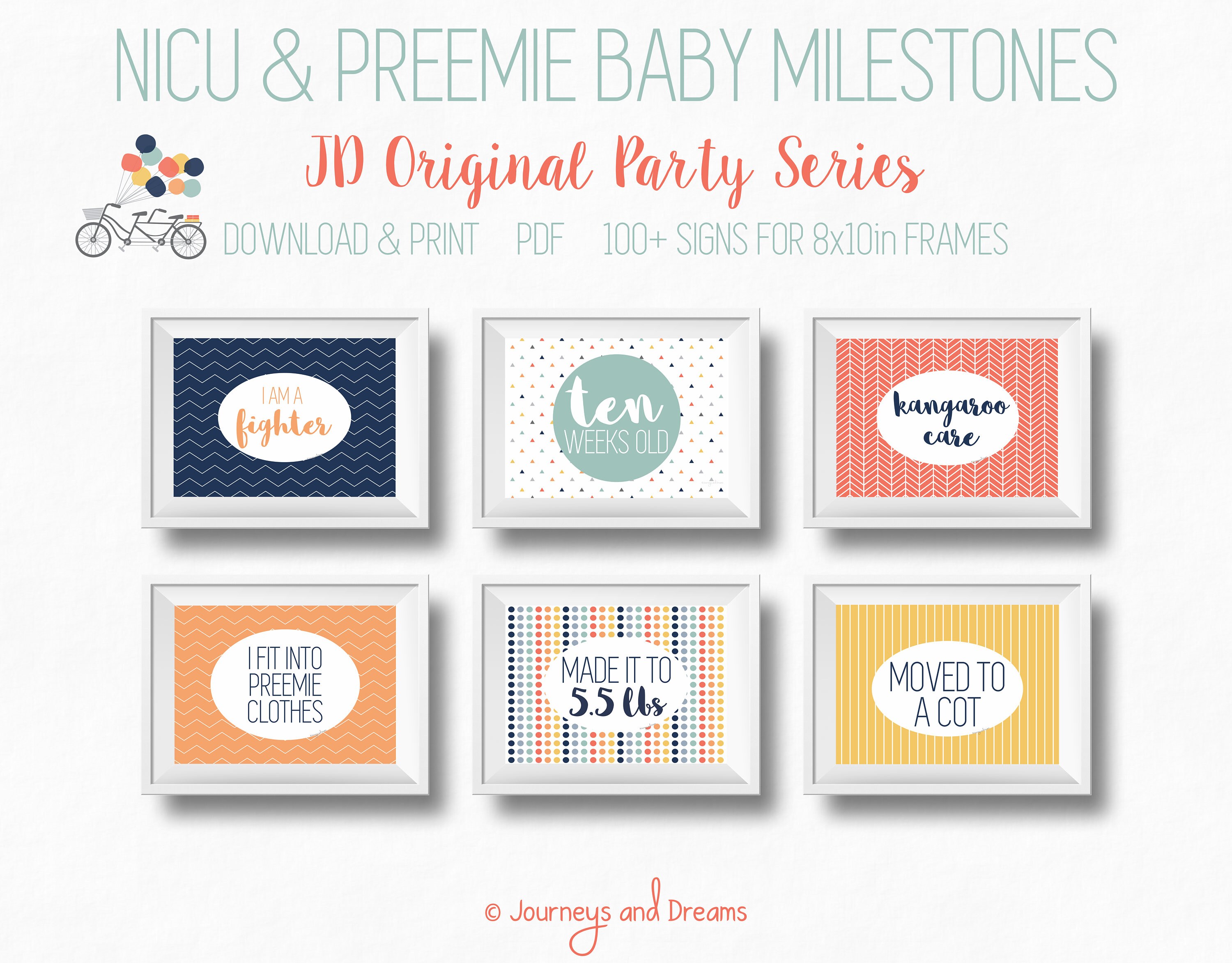 NICU, Preemie, Foster/adoptive Baby Milestone Signs . 100+ Signs . 8x10 ...