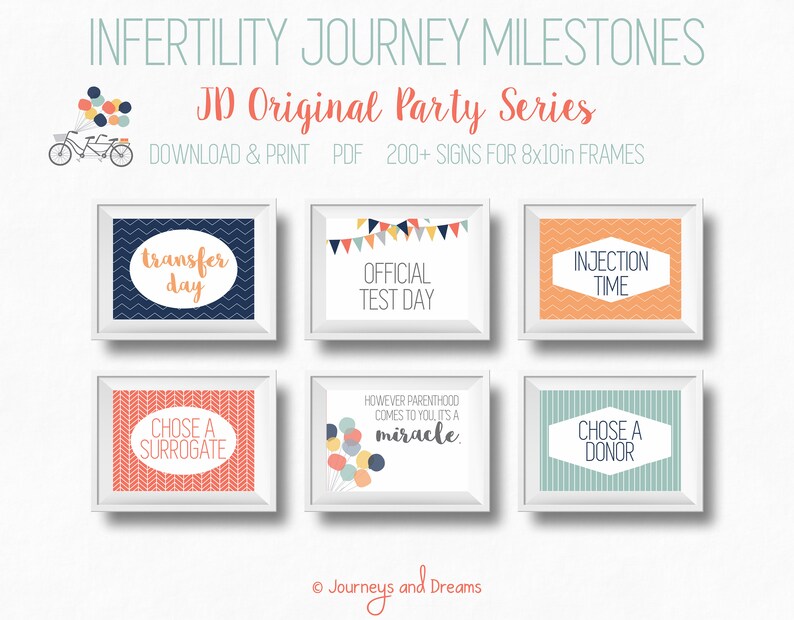 IVF / In-Virto / IUI / ART / Pregnancy Signs . 200 Signs . 8x10 . Photo Prop . Printable . Digital Download . Original Party Series image 4