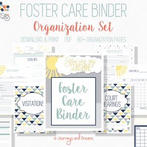 Foster Care / Adoption Organization Binder . 100+ Pages! .  8.5x11 . Printable . DIGITAL DOWNLOAD . You Are My Sunshine Series