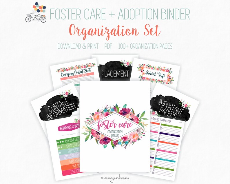 Foster Care / Adoption Organization Binder . 100+ Pages! . 8.5 X 11 in ...