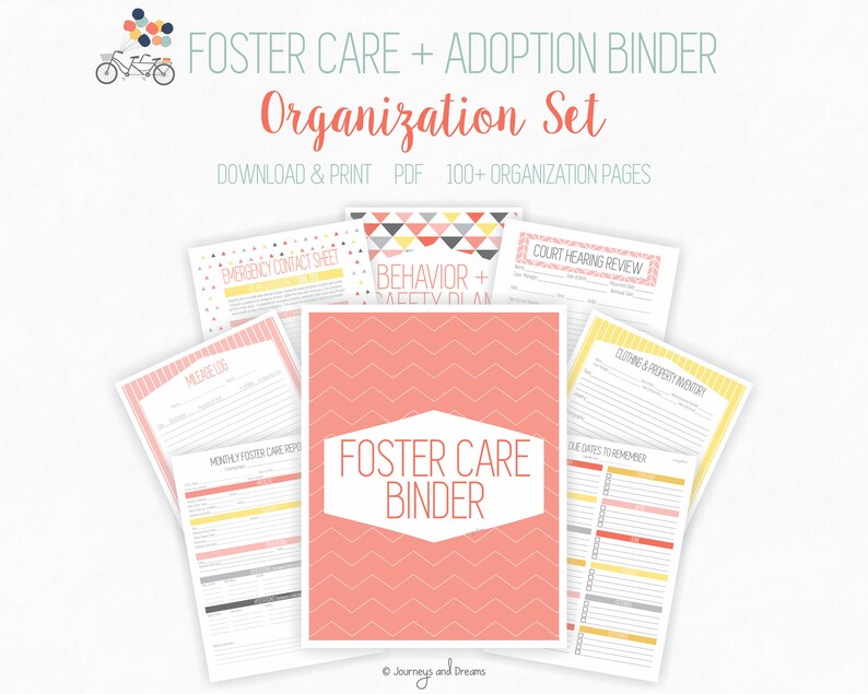 Foster Care / Adoption Organization Binder . 100 Pages . 8.5 X 11 in ...