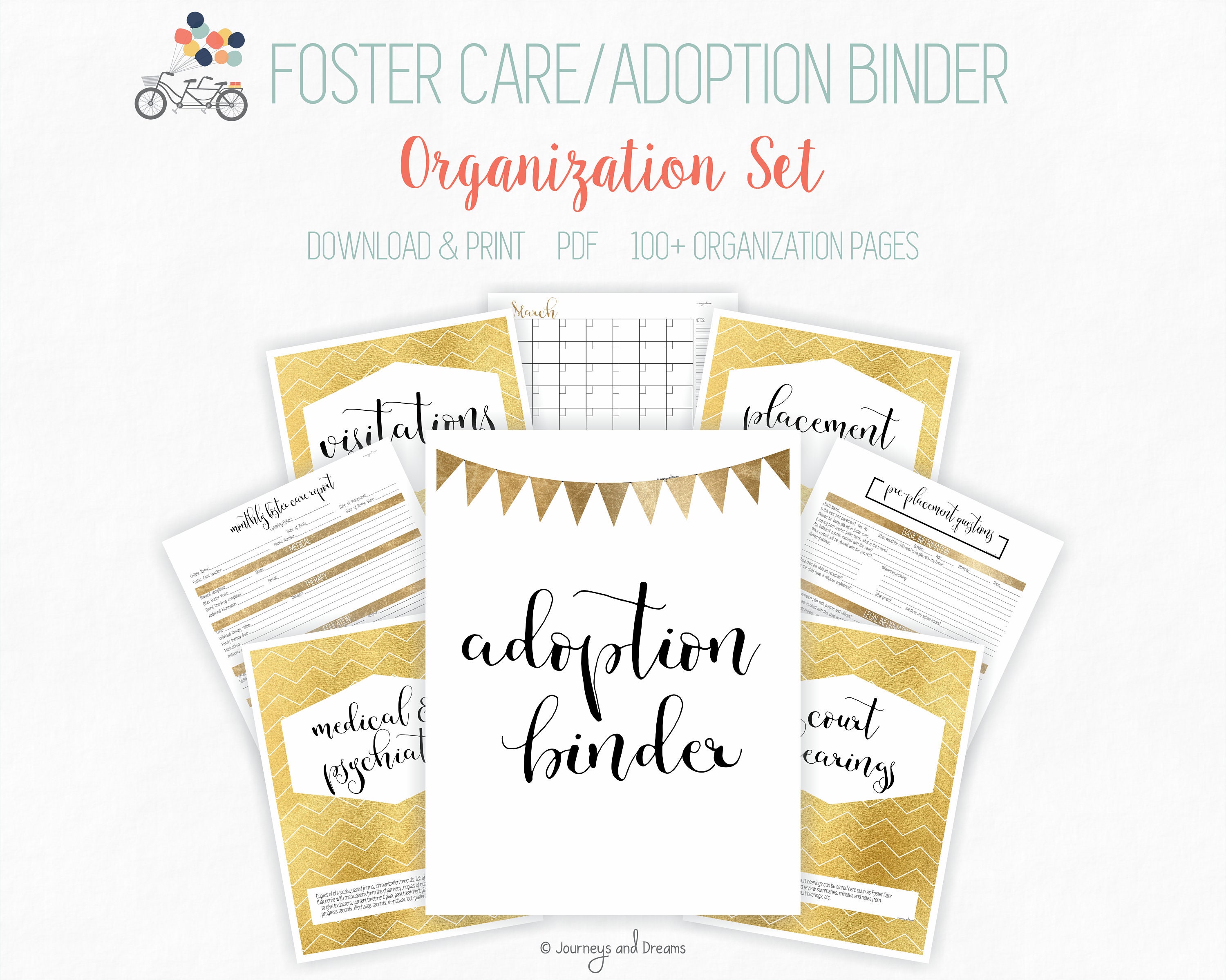 UPDATED* Foster Care / Adoption Organization Binder . 100+ Pages! . 8.5 ...