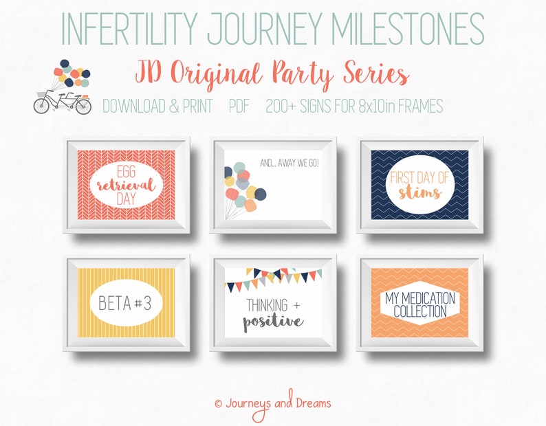 IVF / In-Virto / IUI / ART / Pregnancy Signs . 200 Signs . 8x10 . Photo Prop . Printable . Digital Download . Original Party Series image 6