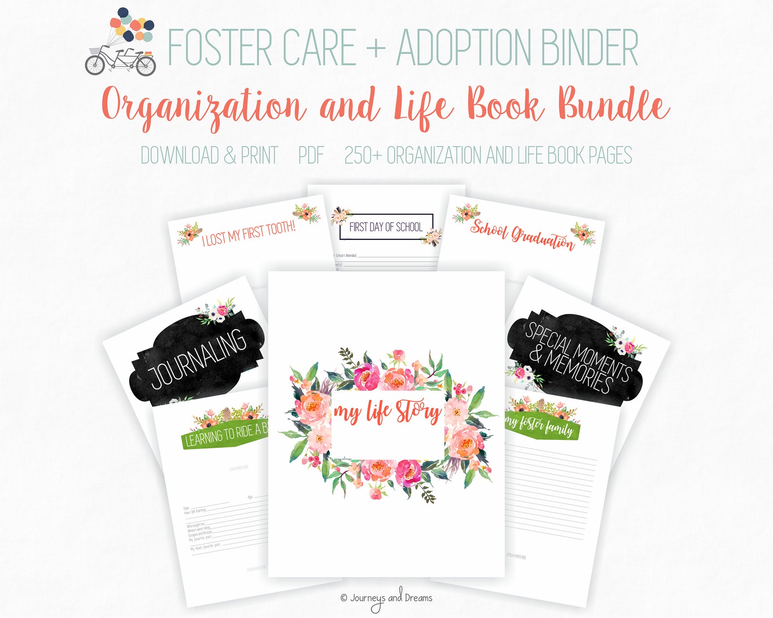 Foster Care / Adoption Bundle Binder . 250 Pages . 8.5 X 11 in