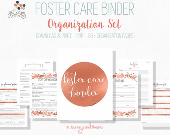 Foster Care Organization Binder . 80+ Pages! .  8.5x11 . PRINTABLE . DIGITAL DOWNLOAD . Gold Series