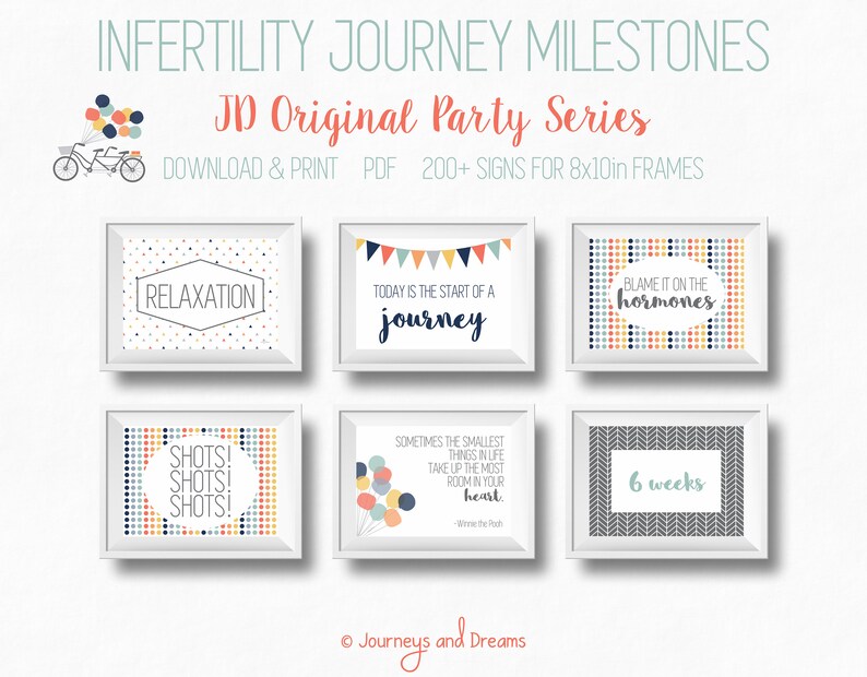 IVF / In-Virto / IUI / ART / Pregnancy Signs . 200 Signs . 8x10 . Photo Prop . Printable . Digital Download . Original Party Series image 3