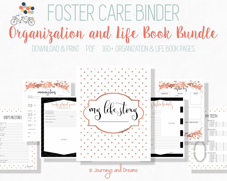 Foster Care Binder Bundle . 160+ Pages! . 8.5x11 . PRINTABLE . DIGITAL ...