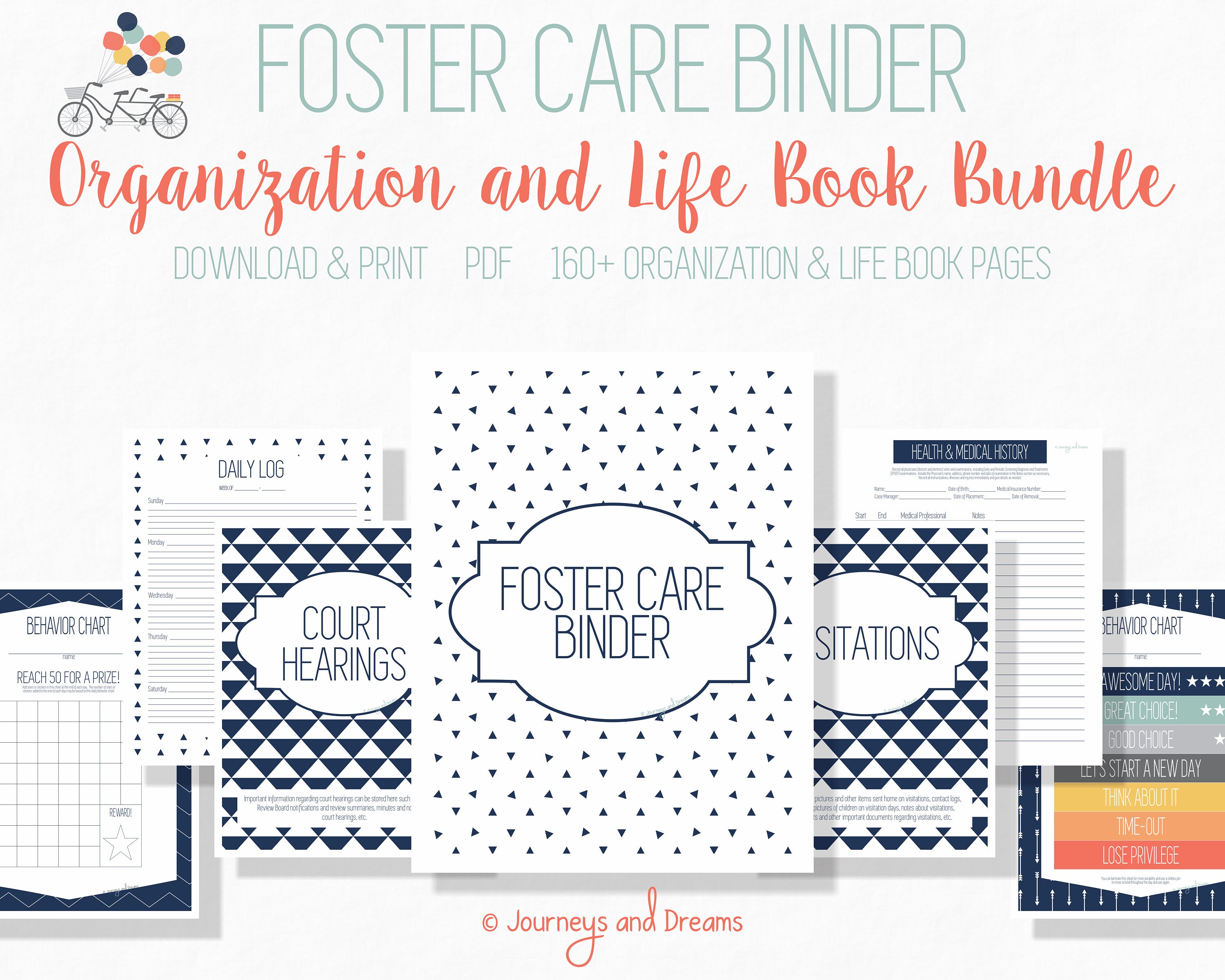 Foster Care Binder Bundle . 160 Pages . 8.5x11 . PRINTABLE | Etsy