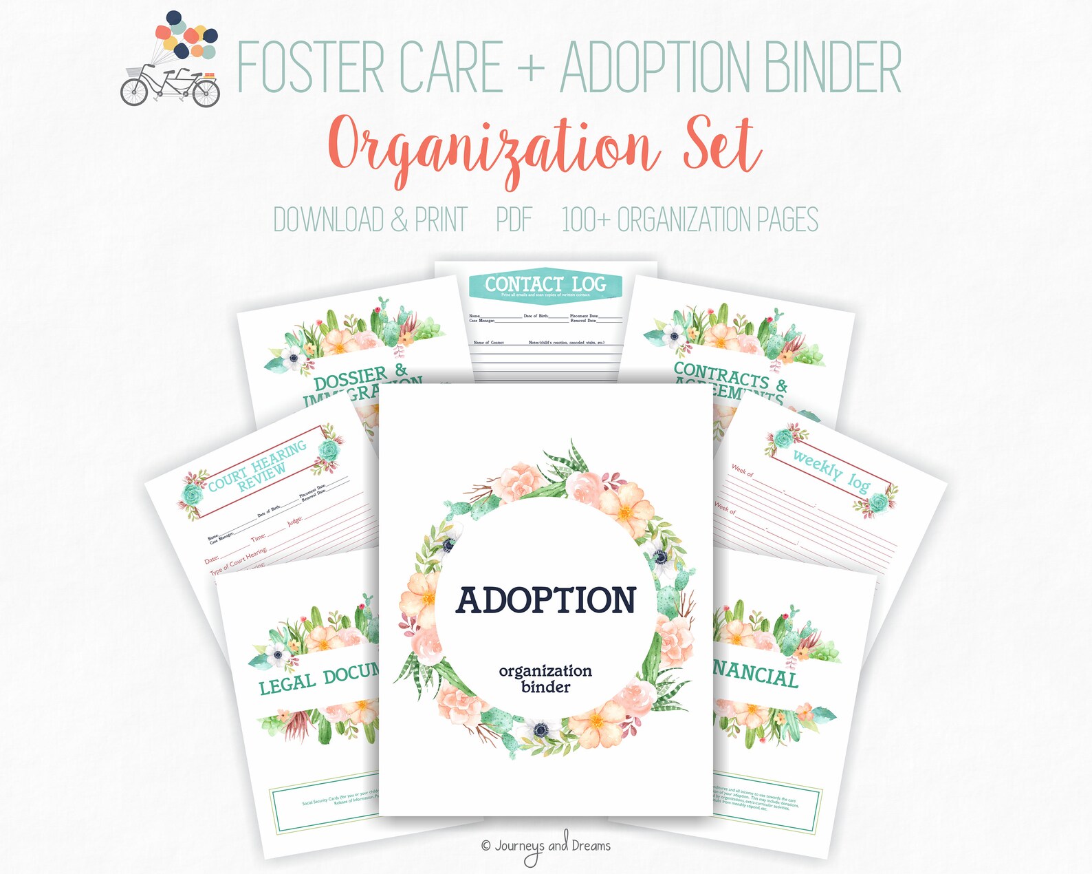 Foster Care / Adoption Organization Binder . 100 Pages . 8.5 | Etsy