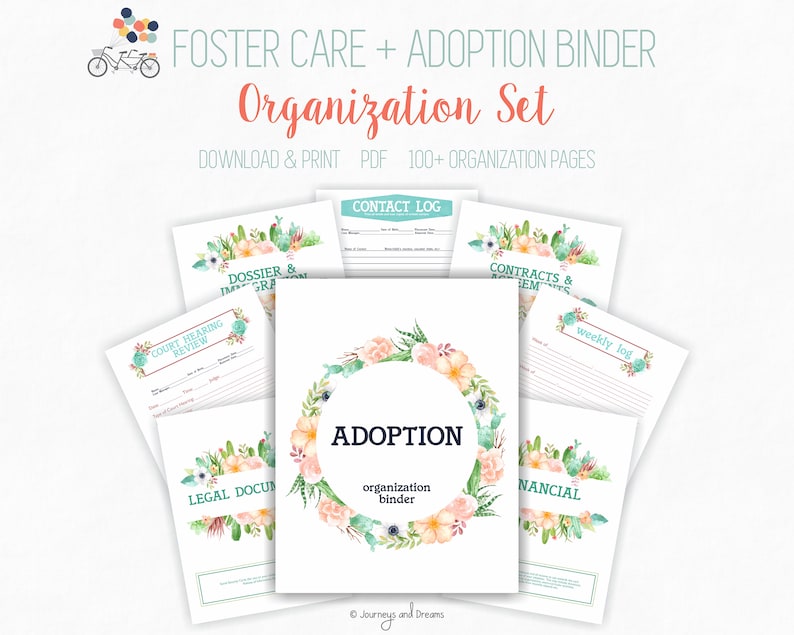 Foster Care / Adoption Organization Binder . 100 Pages . 8.5 | Etsy
