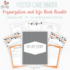 Foster Care / Adoption Bundle Binder . 250 Pages . 8.5 x 11 in . Printable . DIGITAL DOWNLOAD . Party Series Blue/Orange image 9