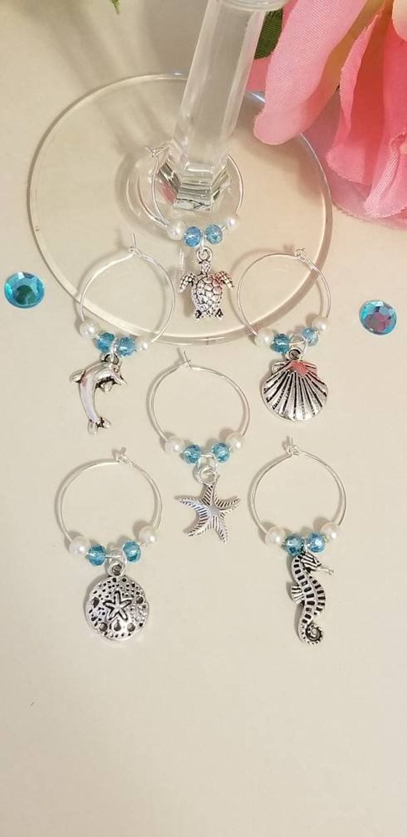 Nautical Beach Wine Glass Charms House Warming Gifts Wine Etsy