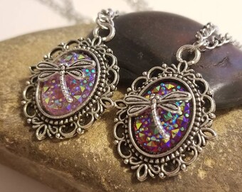Vintage style dragonfly necklace, dragonfly pendant, dragonfly jewelry, mother's day gift