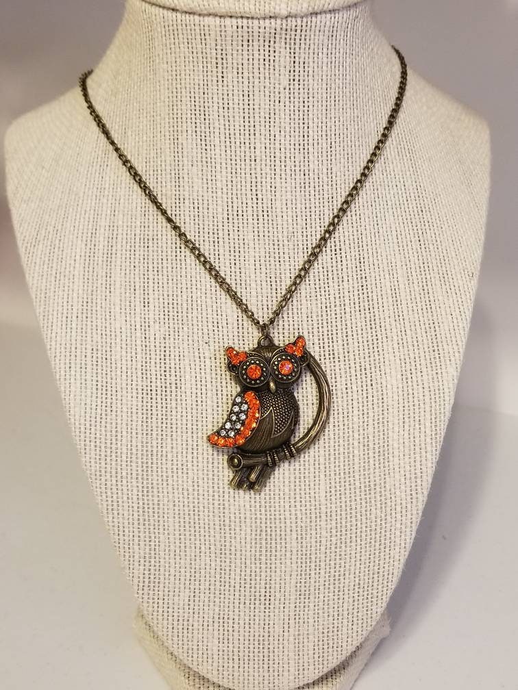 Collier Pendentif Yin Yang Hibou - Fait Main - Alliage Or - 11pixeli