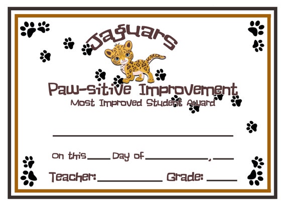 improvement award school awards certificates custom etsy