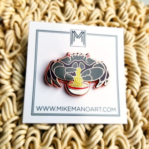 Ramen Crab Enamel Pin Etsy