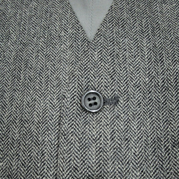 Vintage Tweed Herringbone Vest sz 40 R ~ waistcoat WEDDING