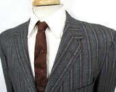 Vintage 1950s 60s Striped Wool Blazer 44 L Mod jacket