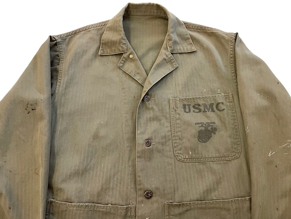 ジャケット・アウター WW2 USMC P-41 HBT JACKET SIZE ML 1940s Vintage WWII WW2 USMC Marine Corps HBT P41 P-41 Jacket