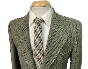 Vintage 1960s Tweed Herringbone Sport Coat 36 R ~ Ivy Preppy Trad Prep blazer jacket