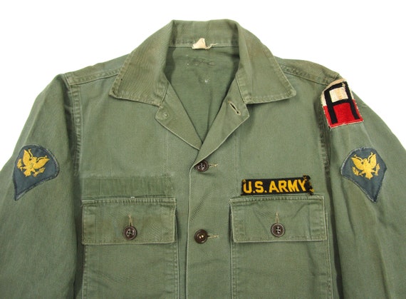 Vintage 1960s US Army Cotton OG107 Shirt sz S ~ PA