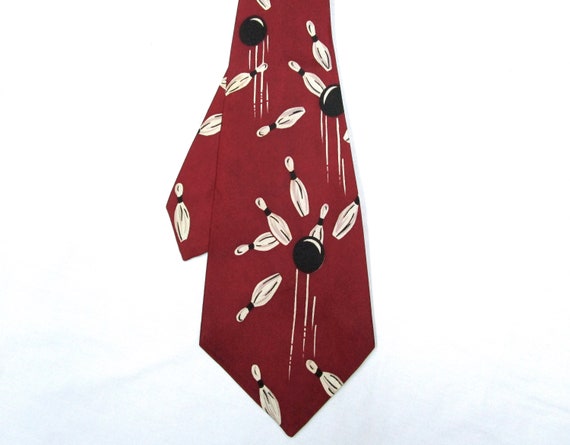 Vintage 1940s BOWLING Tie