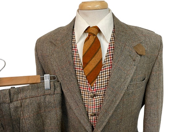 Vintage MINTY Orvis Tweed Norfolk Hunting Suit Be… - image 1