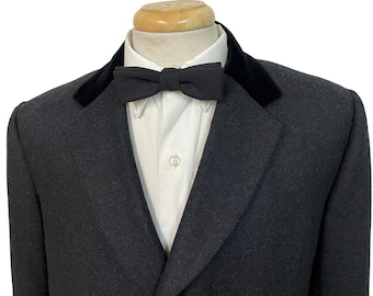 Vintage Custom Tailored Lambswool Tuxedo Overcoat sz L ~ formal ~ evening  coat ~ Wedding