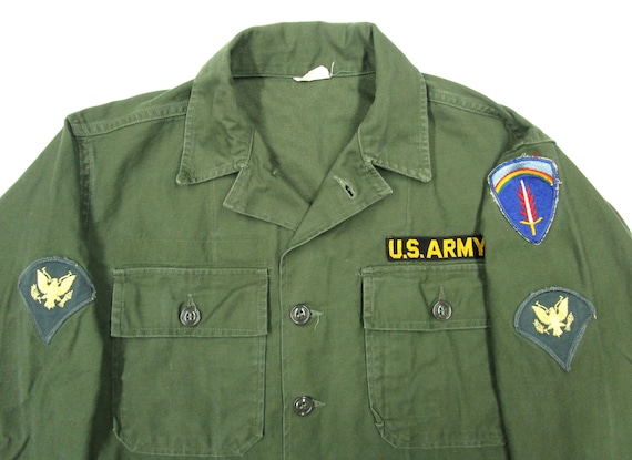 Vintage 1960s US Army Cotton OG107 Shirt sz S ~ PA