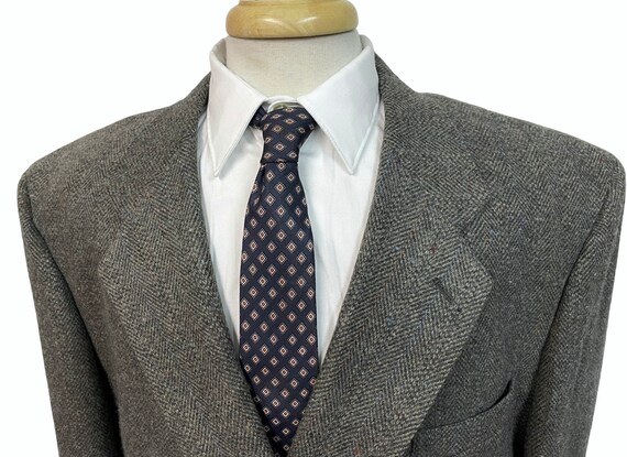 Vintage 1980s Tweed Plaid Sport Coat sz 52 to 54 - image 1