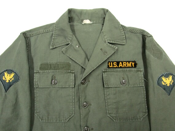 Vintage 1960s US Army Cotton OG107 Shirt sz S to M