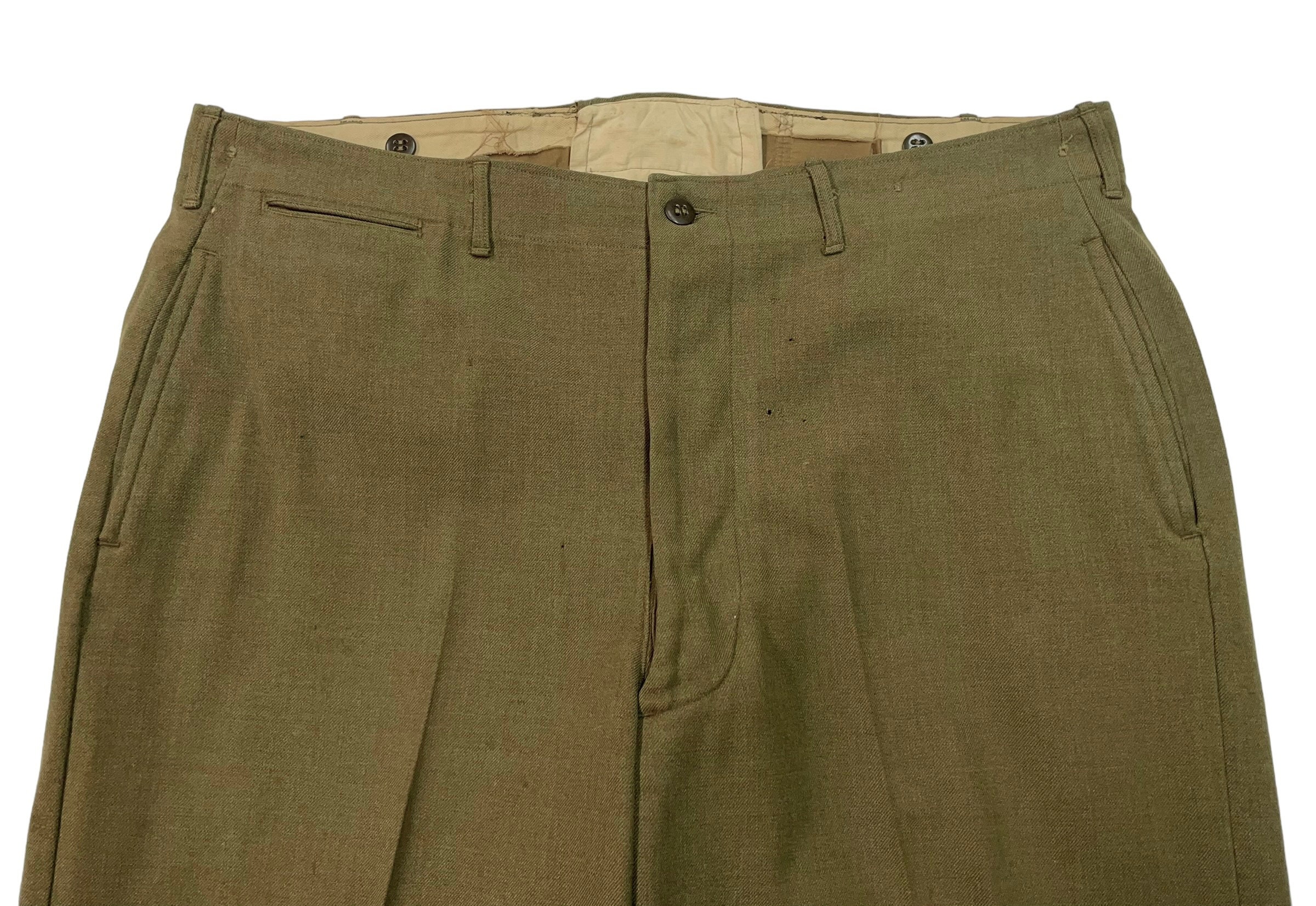 Vintage 1940s US Army Wool Trousers MODIFIED :) Measure 39 X Vintage 1940s US Army Wool Trousers MODIFIED :) Measure 39 X