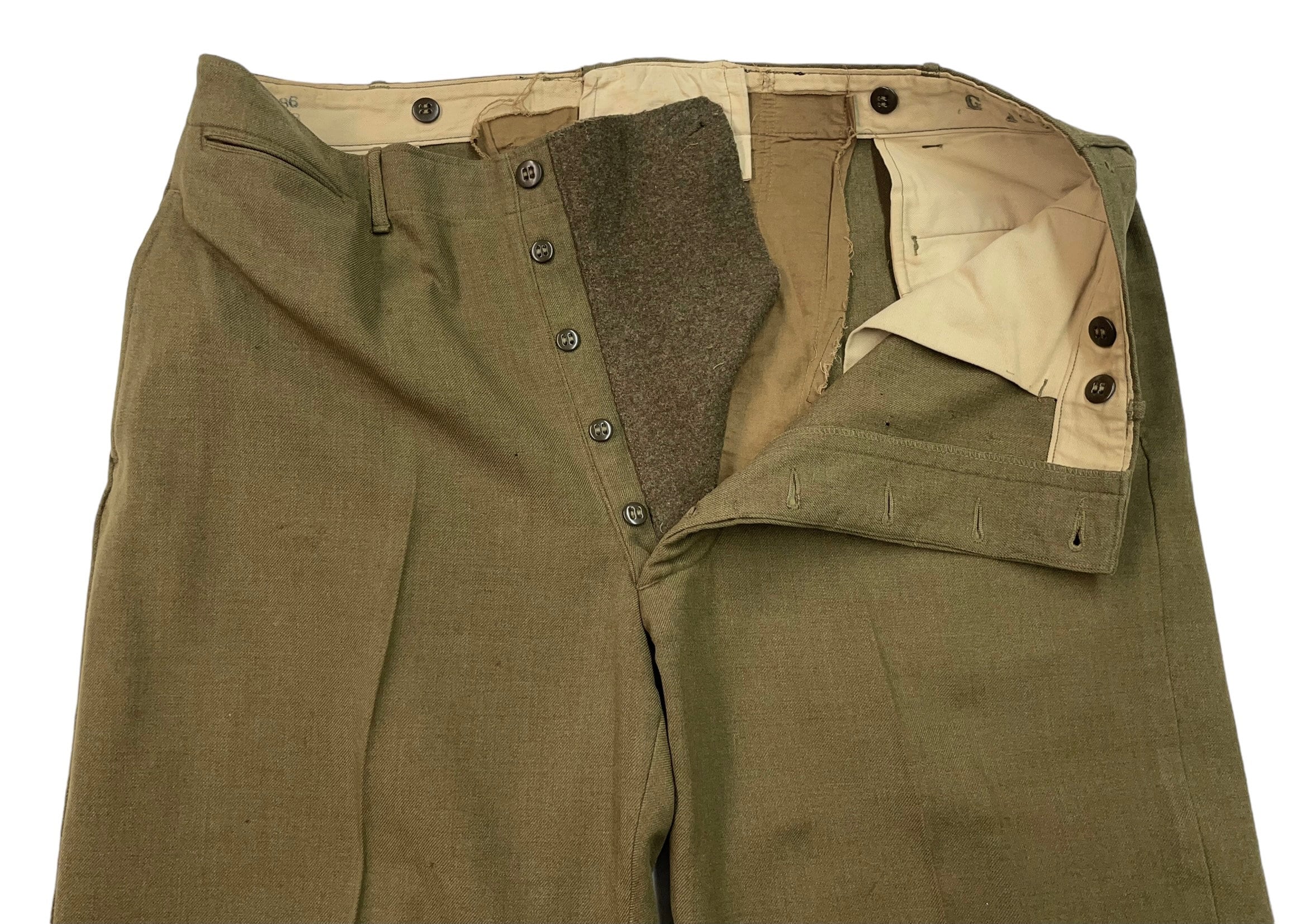 Vintage 1940s US Army Wool Trousers MODIFIED :) Measure 39 X Vintage 1940s US Army Wool Trousers MODIFIED :) Measure 39 X
