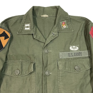 Vintage 1960s Army OG107 Shirt Sz S to M ~ 1st Cavalry