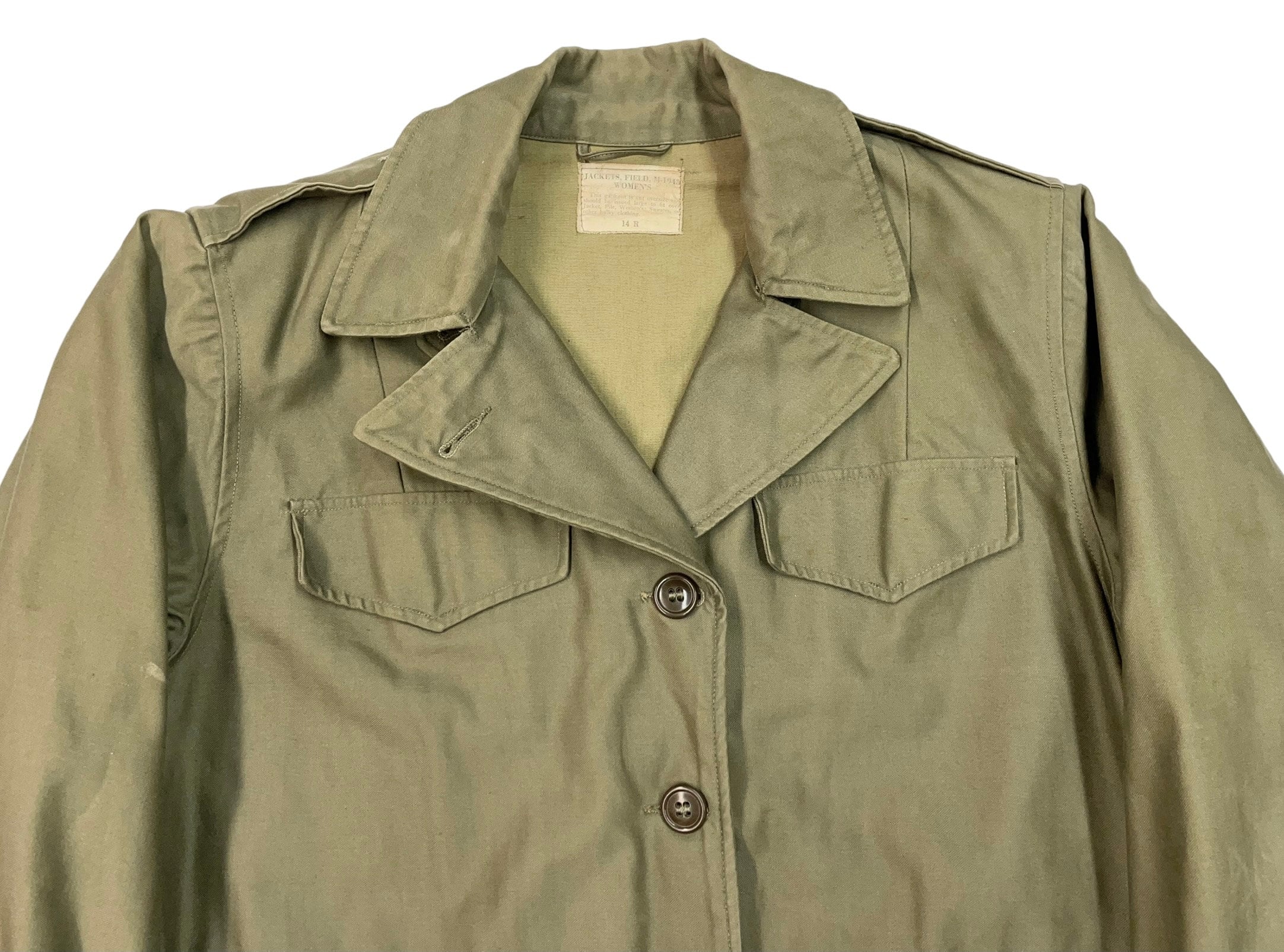 Vintage 1940s WW2 WOMEN'S M43 Army Field Jacket WAC Sz L ~ M Vintage 1940s WW2 WOMEN'S M43 Army Field Jacket WAC Sz L ~ M