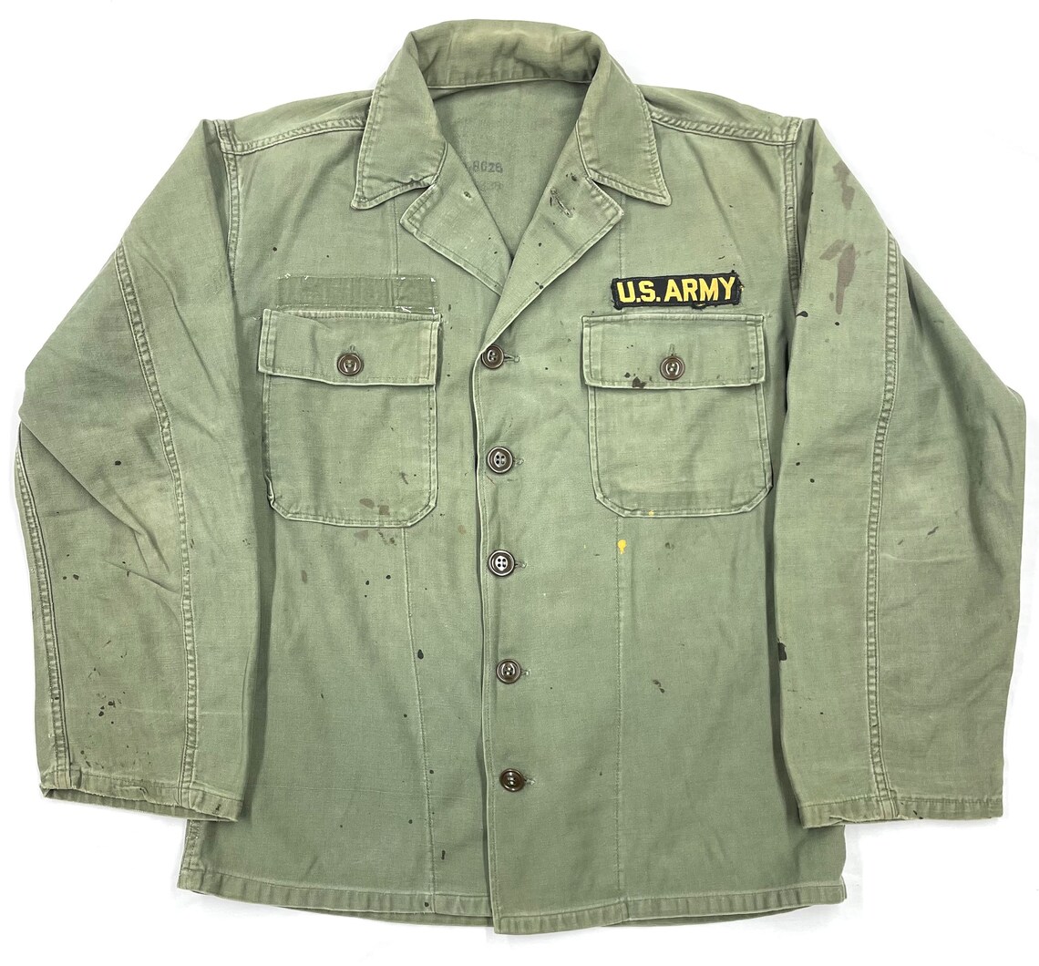 Vintage 1960s US Army Cotton OG107 Shirt Sz S DISTRESSED - Etsy