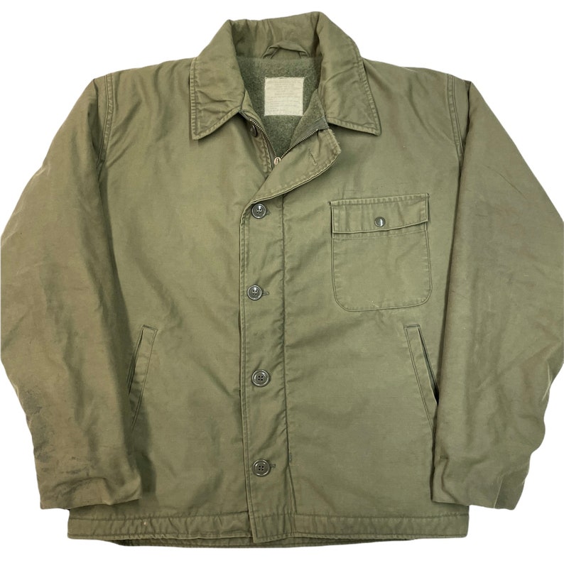 Vintage US Army A2 Deck Jacket L STENCIL | Etsy