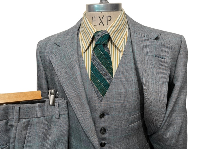 Vintage 1970s 3pc Wool shops Plaid Suit 40 R