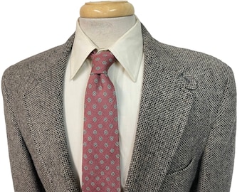 Vintage Tweed Sporting Jacket Chinstrap Elbow Patches sz 40 R ~ 1980s sport coat blazer