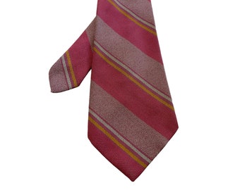 Vintage 1970s PINK Striped Tie