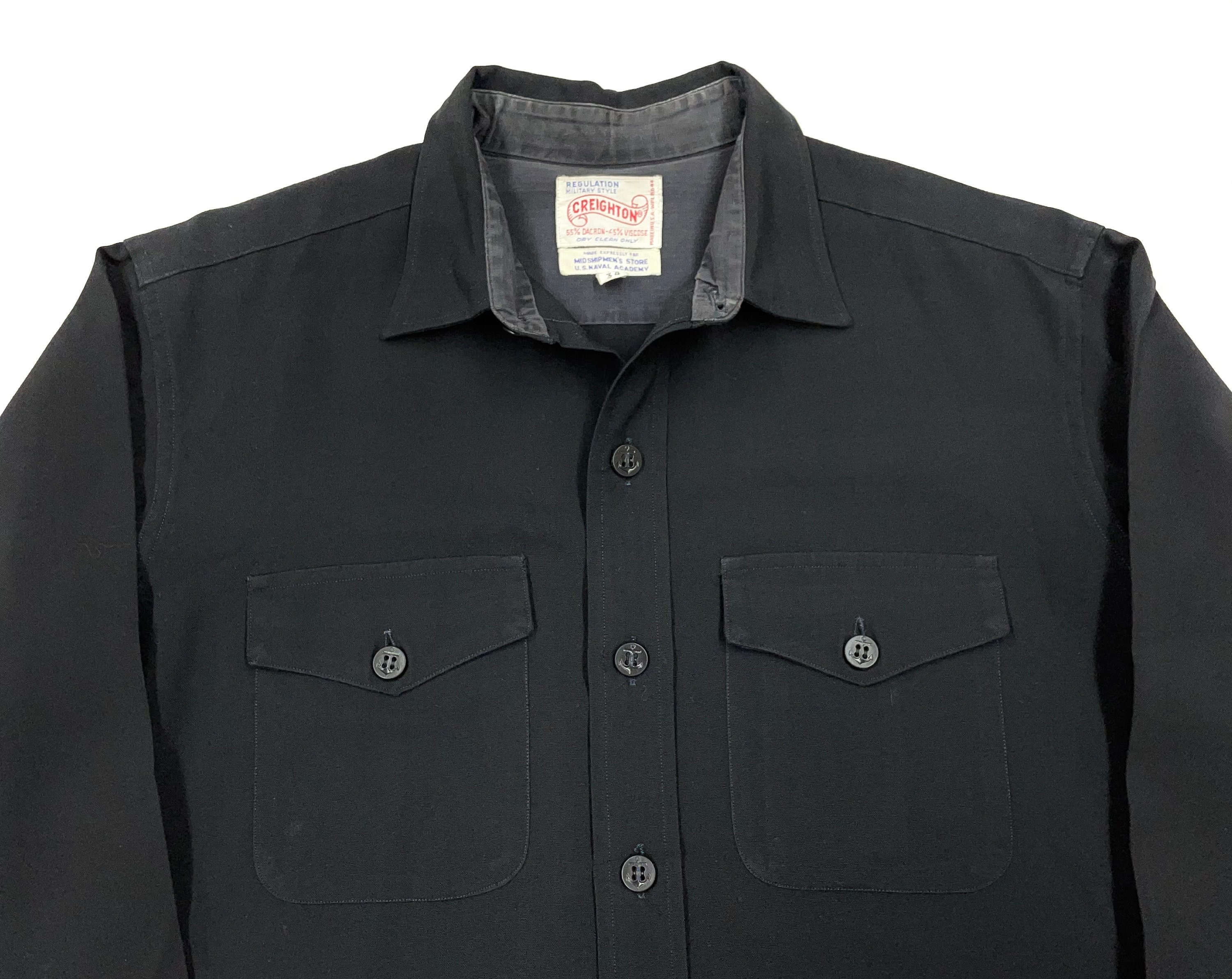 Vintage 1960s US Navy BLACK Rayon Work Uniform Shirt Fits M - Etsy