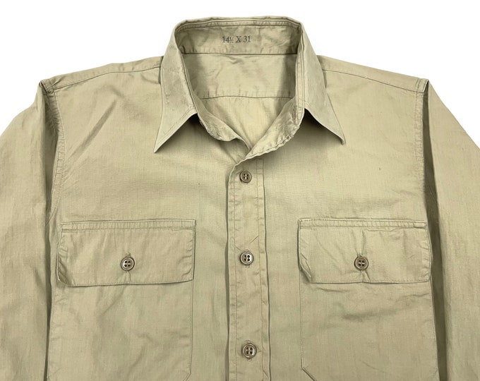Vintage WW2 Era US Army Poplin Cotton Khaki Shirt Sz S - Etsy