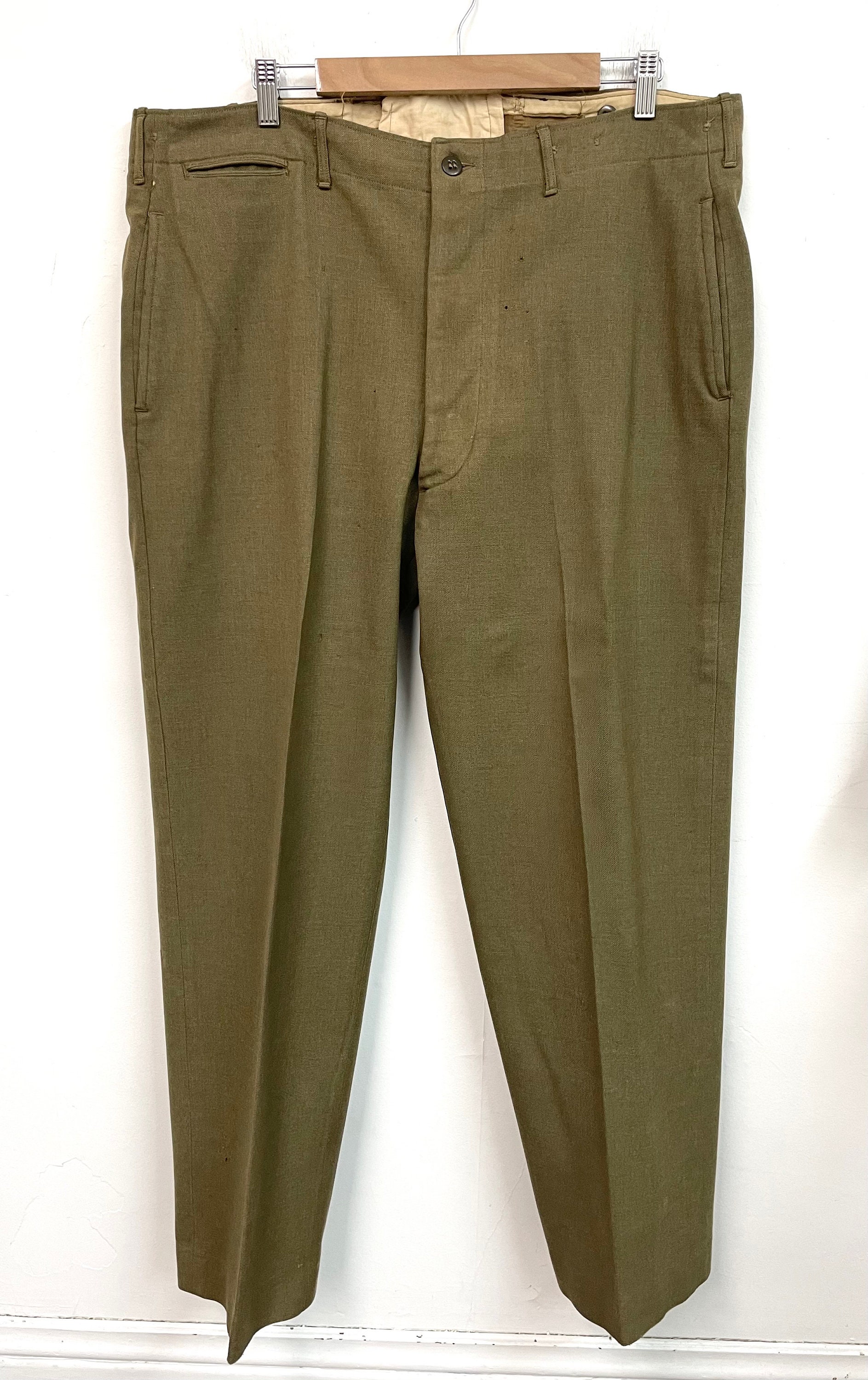 Vintage 1940s US Army Wool Trousers MODIFIED :) Measure 39 X Vintage 1940s US Army Wool Trousers MODIFIED :) Measure 39 X