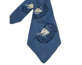 Vintage 1940s Bali Themed Beau Brummell Tie ~ Cravat Necktie