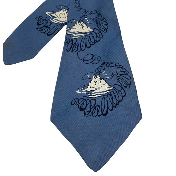 Vintage 1940s Bali Themed Beau Brummell Tie ~ Cravat Necktie